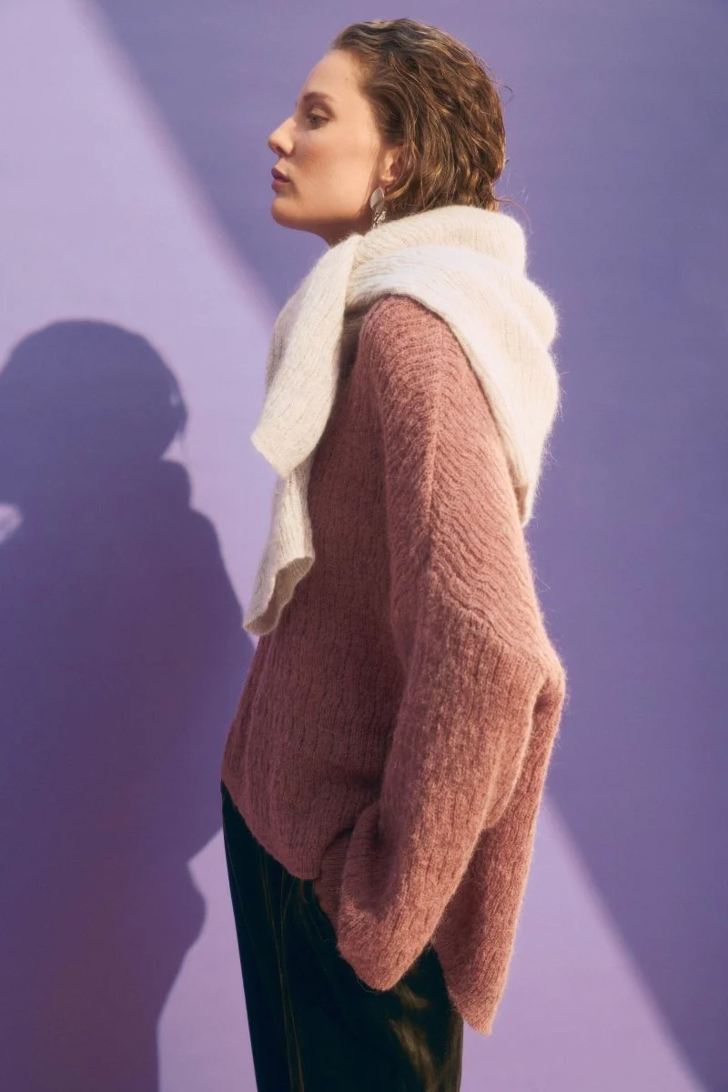Agna Pattern Sweater Rosewood - Image 6