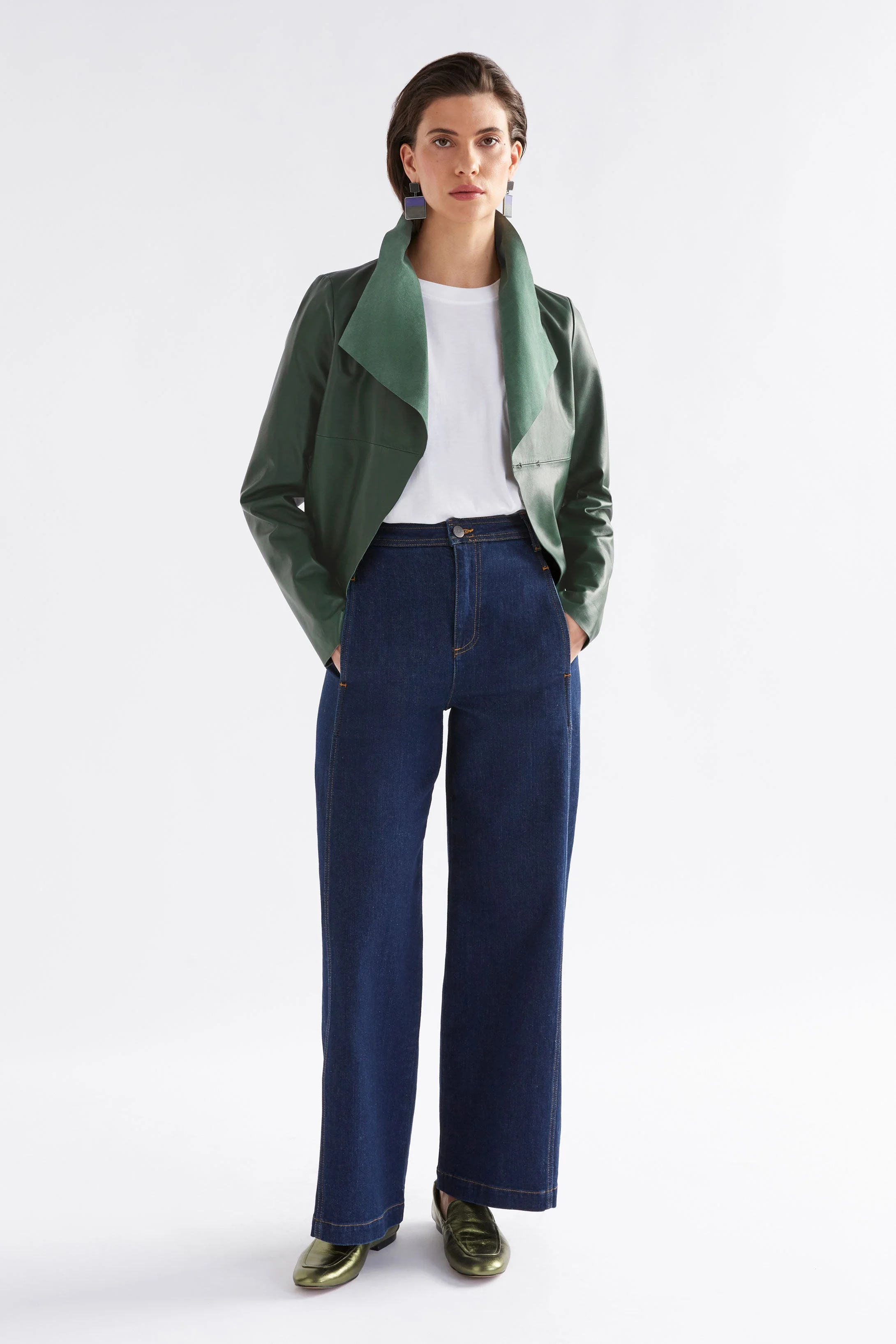 Fine Leather Jacket Milan Green - Image 10