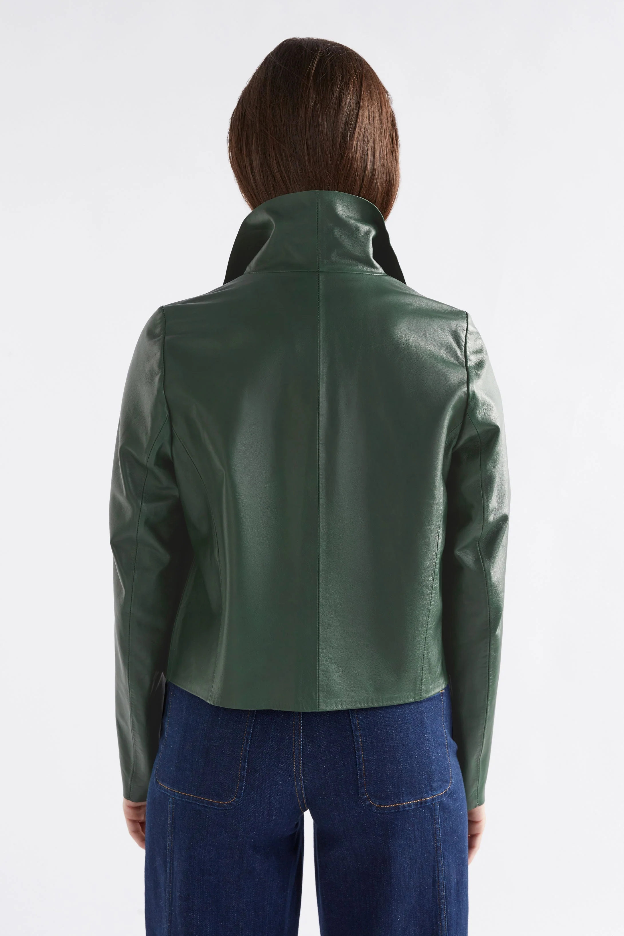 Fine Leather Jacket Milan Green - Image 11