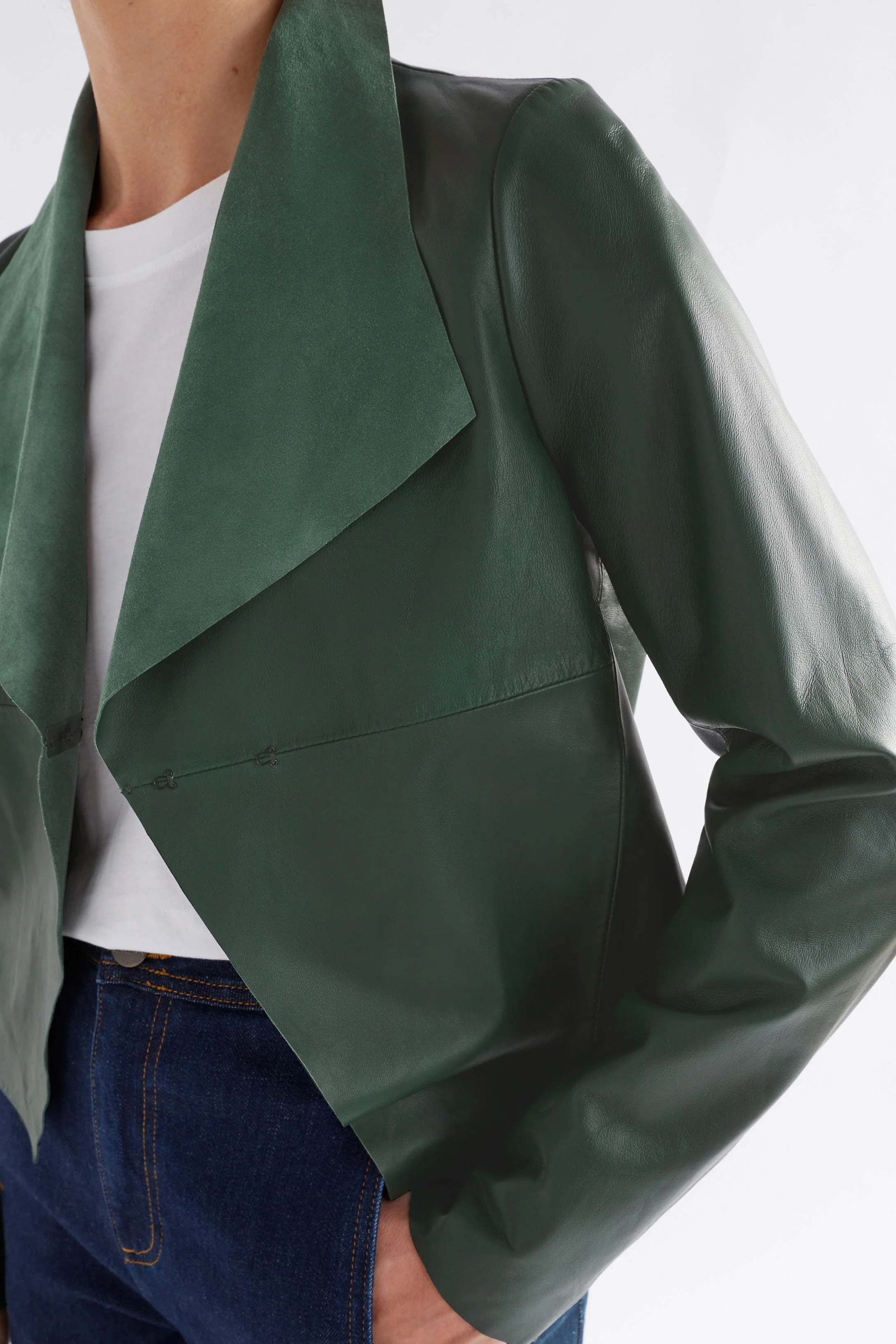 Fine Leather Jacket Milan Green - Image 3