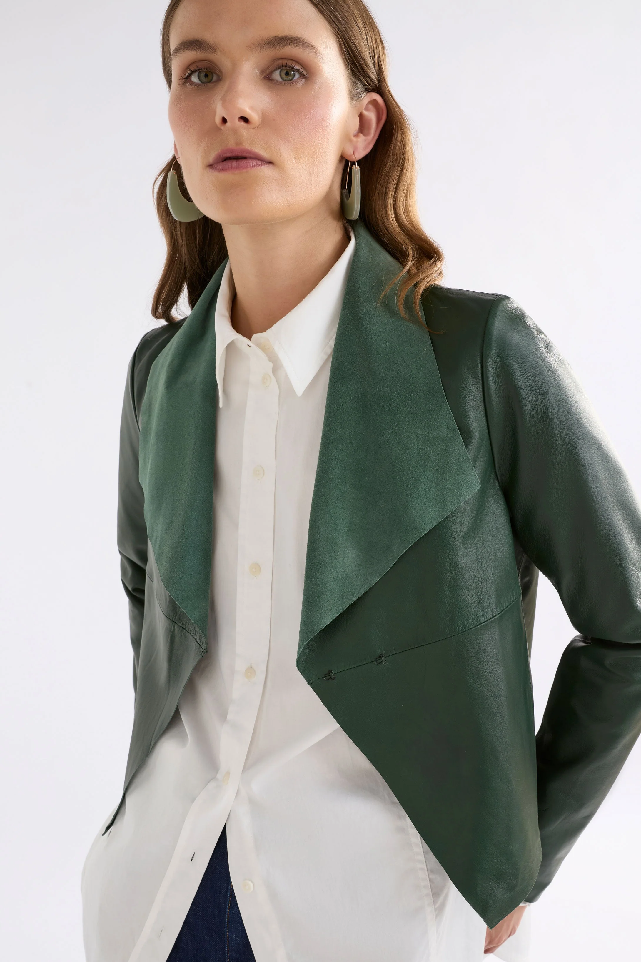 Fine Leather Jacket Milan Green - Image 5