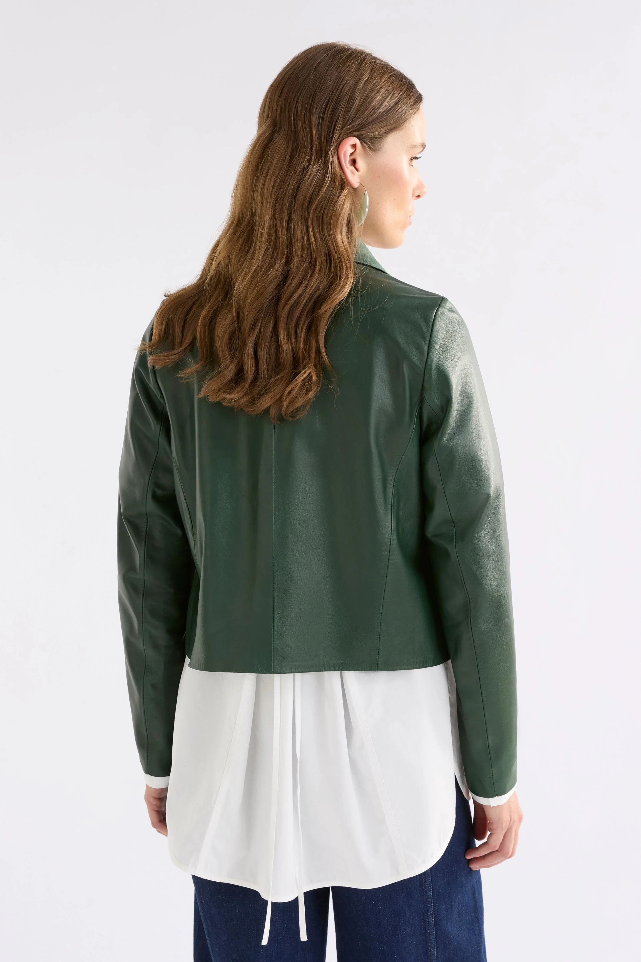 Fine Leather Jacket Milan Green - Image 6