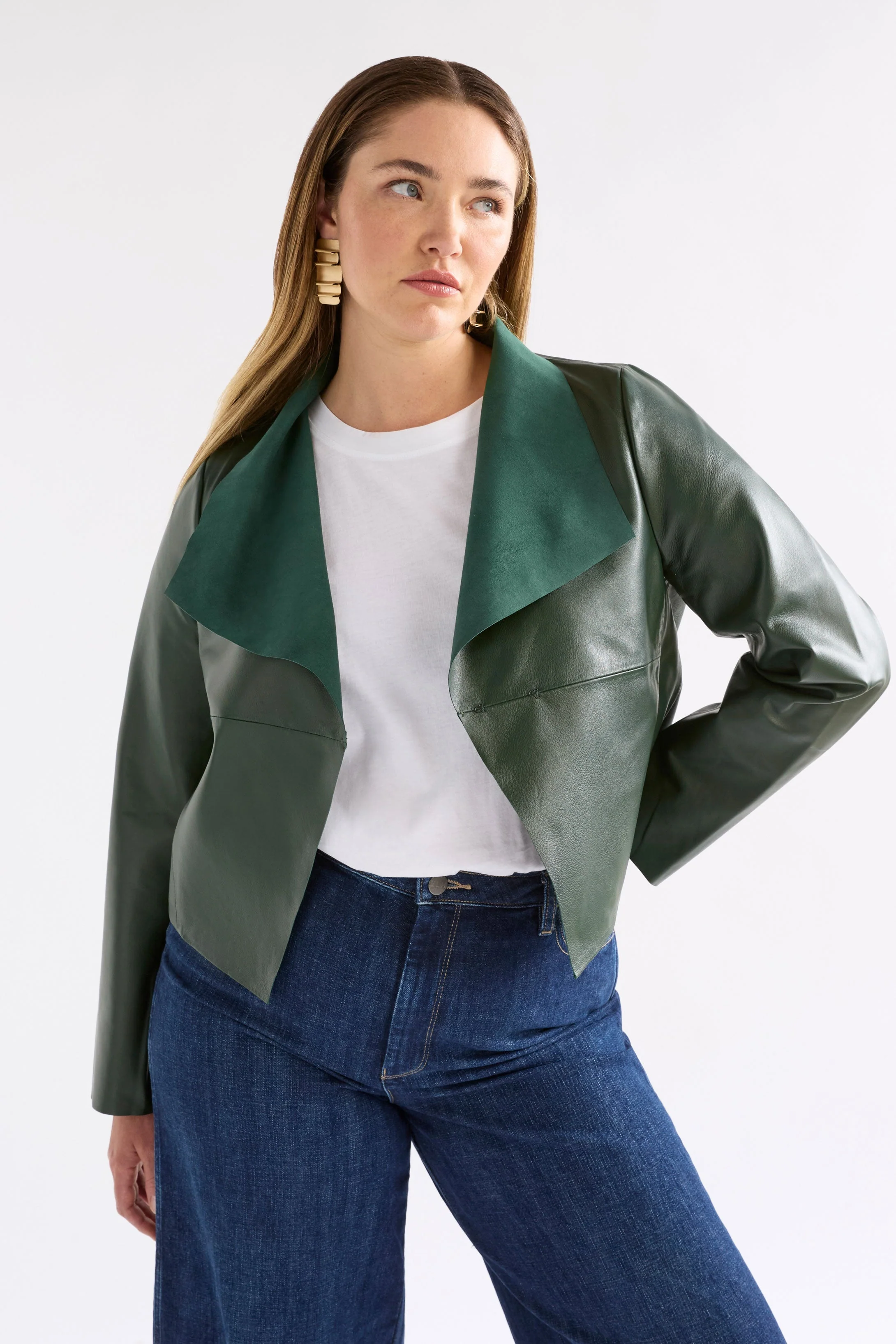Fine Leather Jacket Milan Green - Image 7