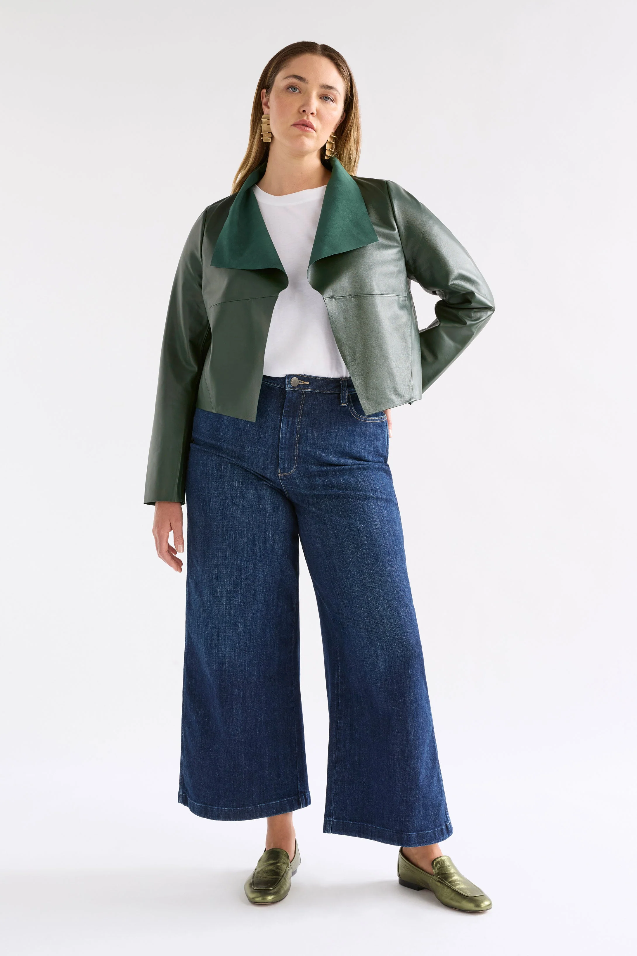 Fine Leather Jacket Milan Green - Image 8