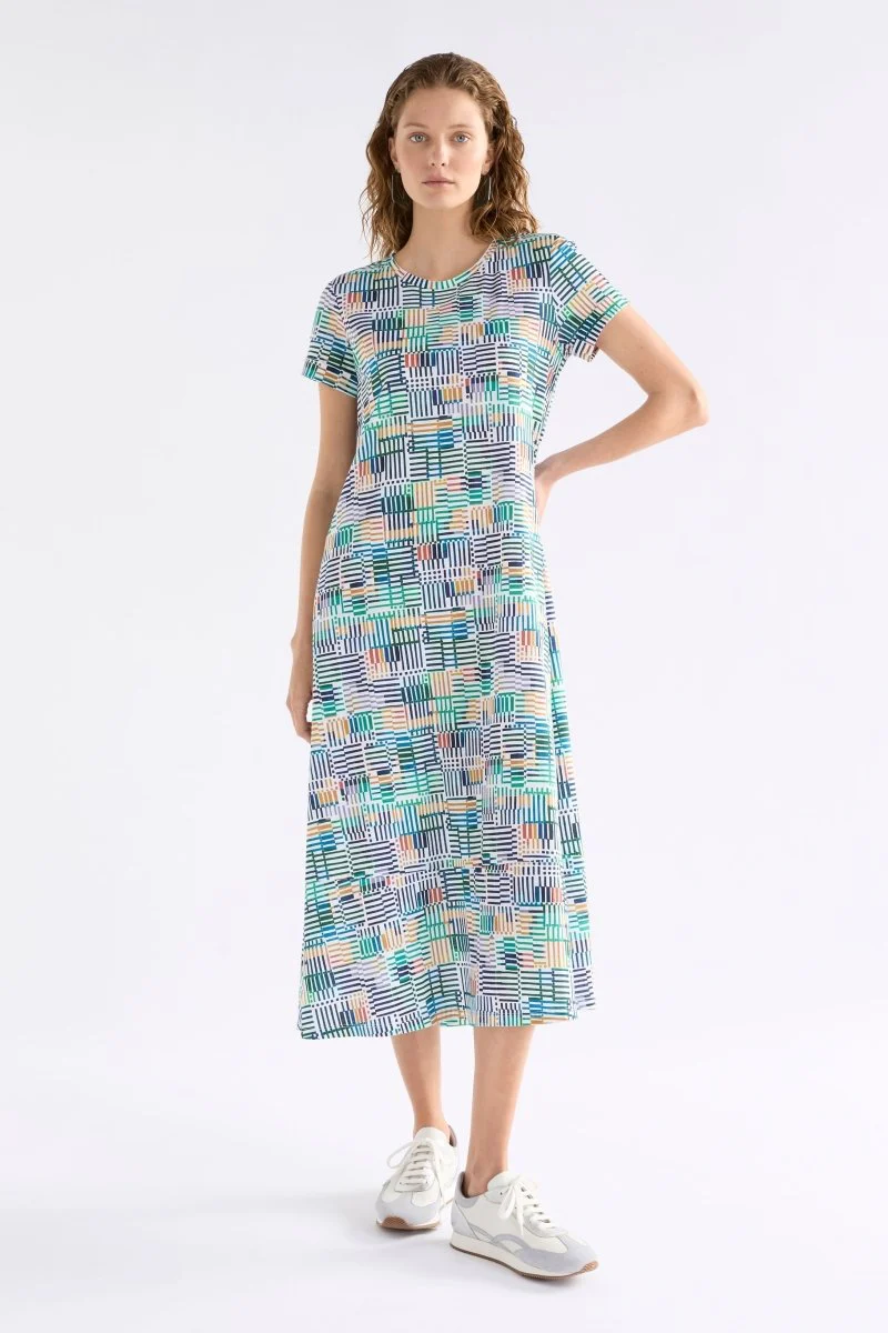 Haki Dress Chess Print