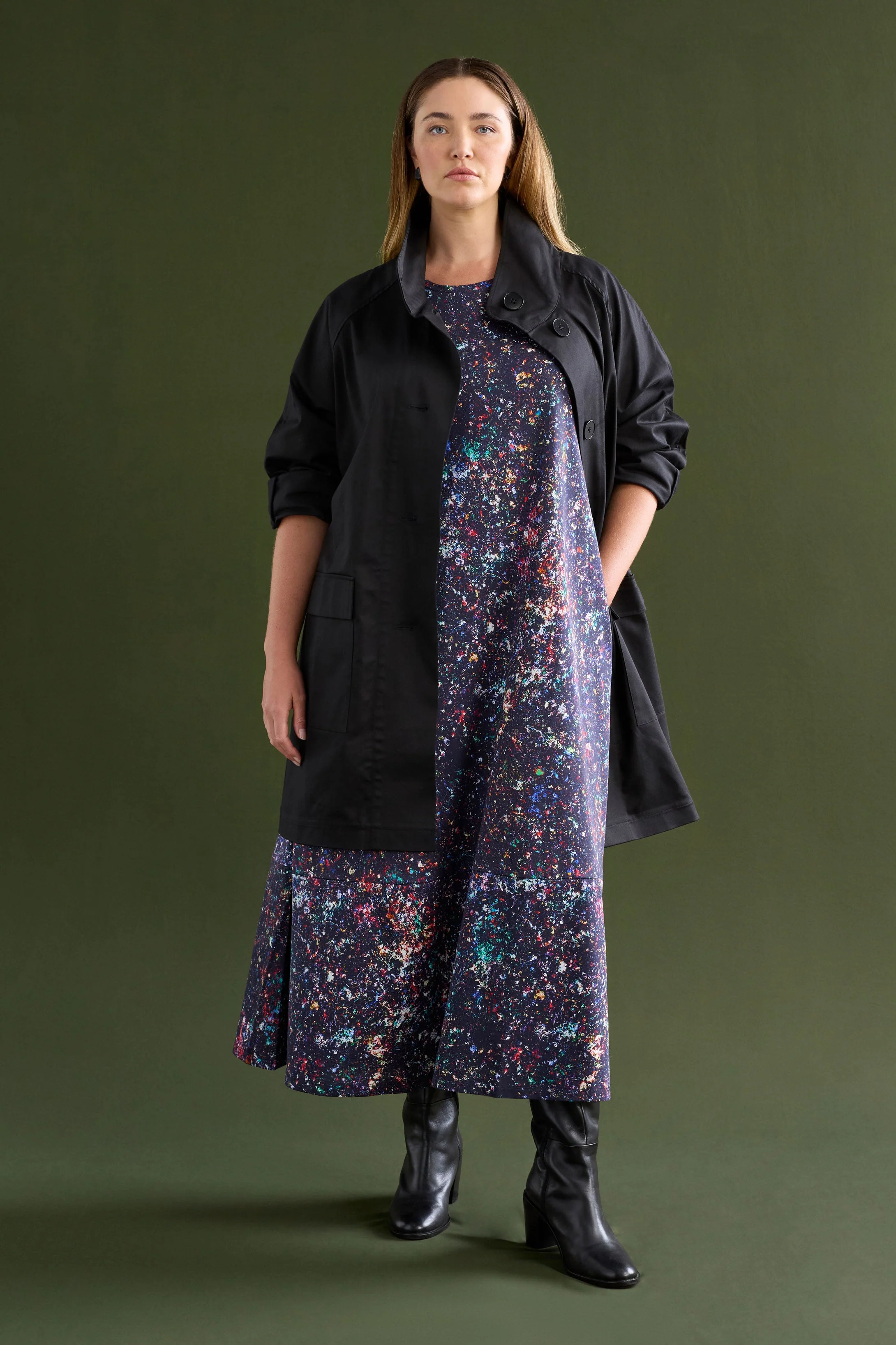 Haki Dress Tola Print - Image 3