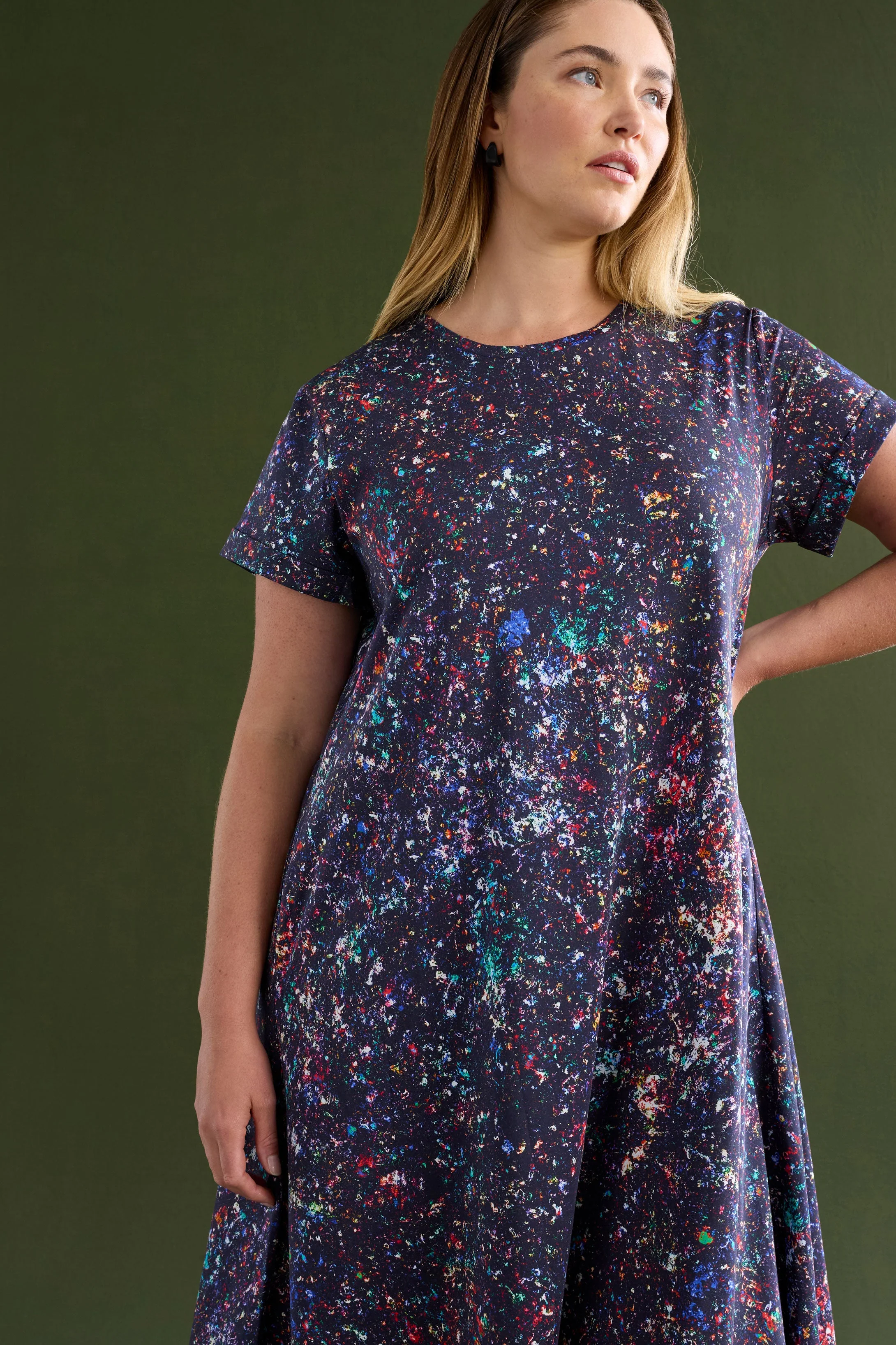 Haki Dress Tola Print - Image 4