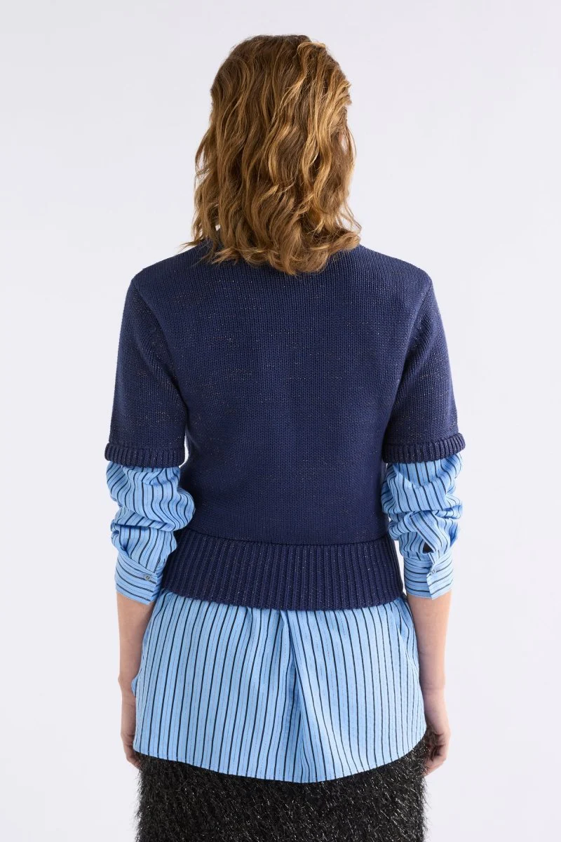 Luft Lurex Knit Top Navy Copper - Image 5