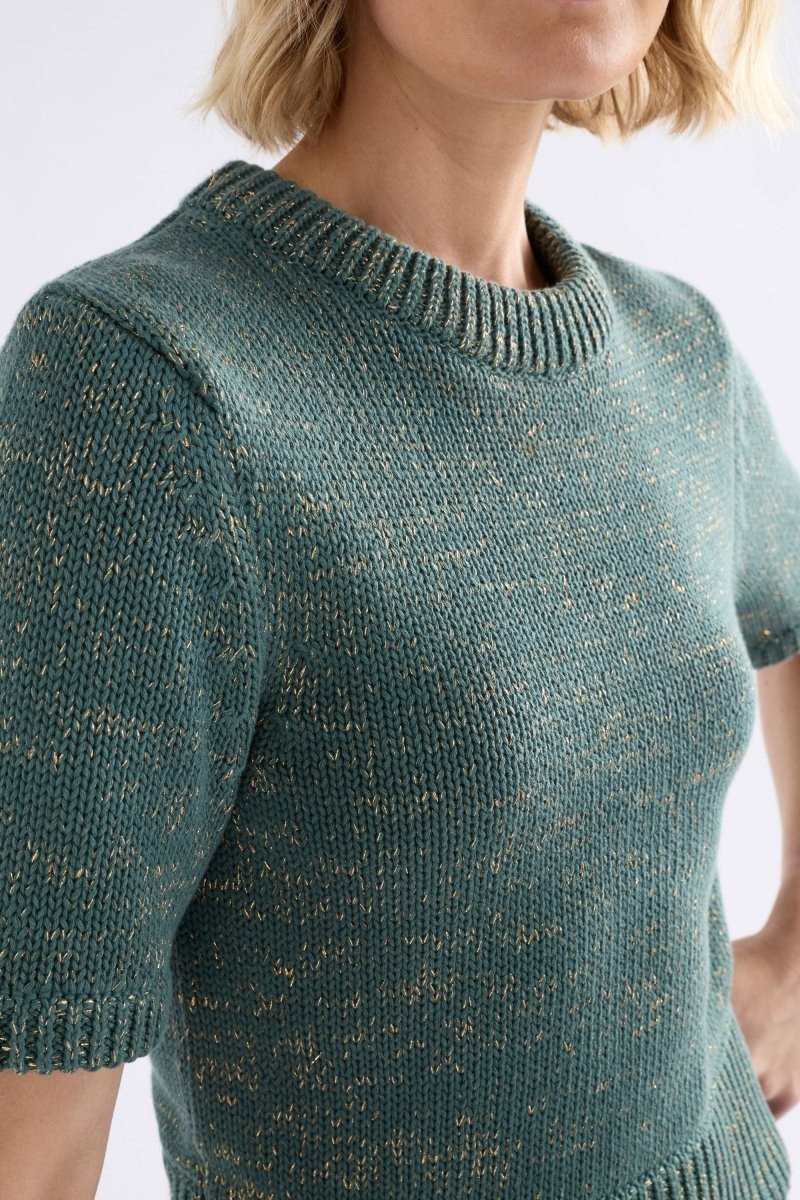 Luft Lurex Knit Top Sage Gold - Image 2