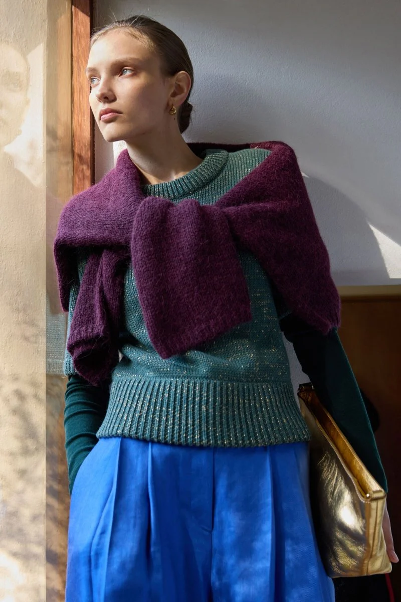 Luft Lurex Knit Top Sage Gold - Image 4