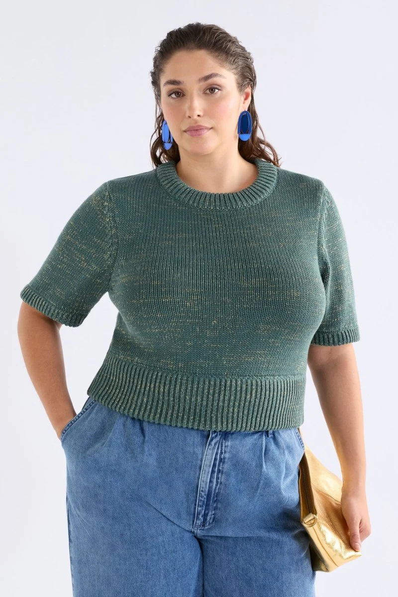 Luft Lurex Knit Top Sage Gold - Image 5