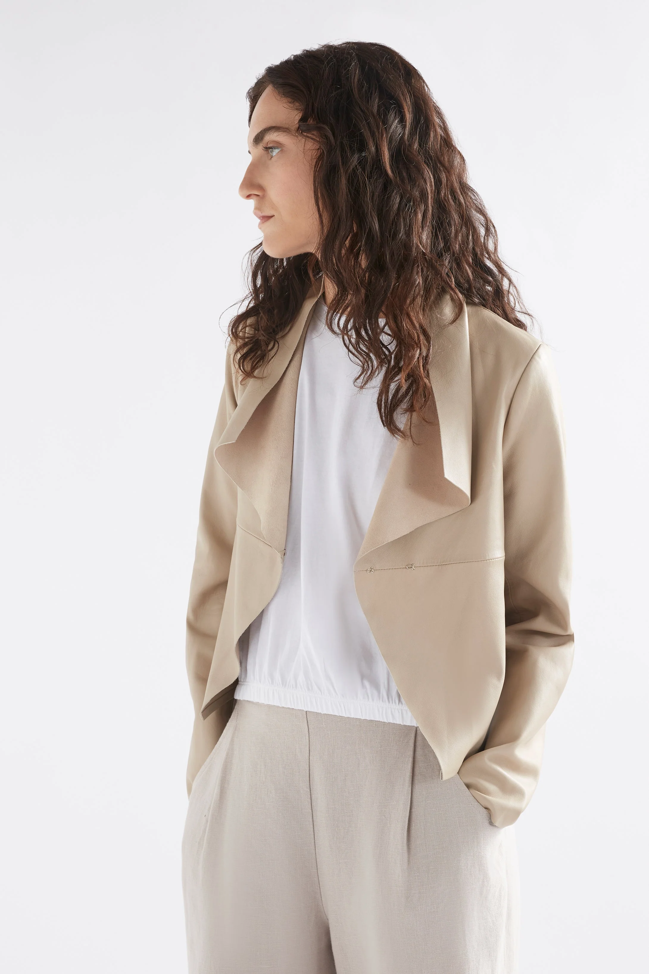 Stone Fine Leather Jacket - Image 3
