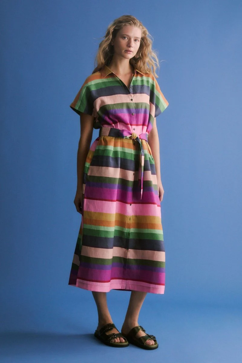 Tilko Linen Shirt Dress Lysbro Print