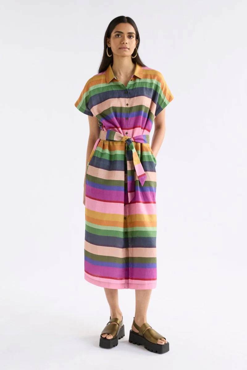 Tilko Linen Shirt Dress Lysbro Print - Image 3