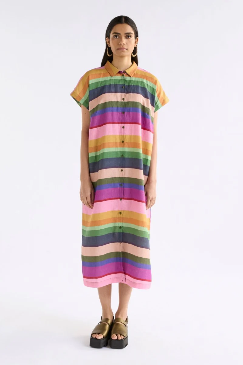 Tilko Linen Shirt Dress Lysbro Print - Image 4