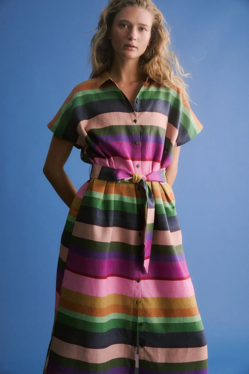 Tilko Linen Shirt Dress Lysbro Print - Image 5