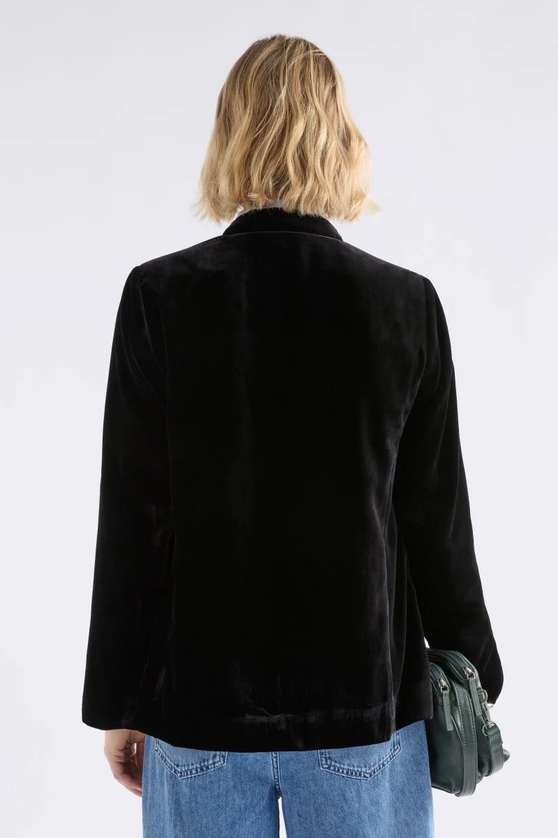 Velvet Soft Blazer Jacket Black - Image 6