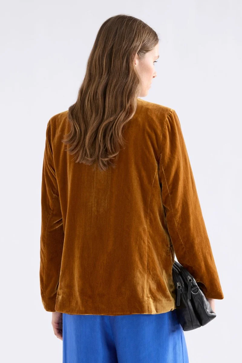 Velvet Soft Blazer Jacket Golden - Image 8